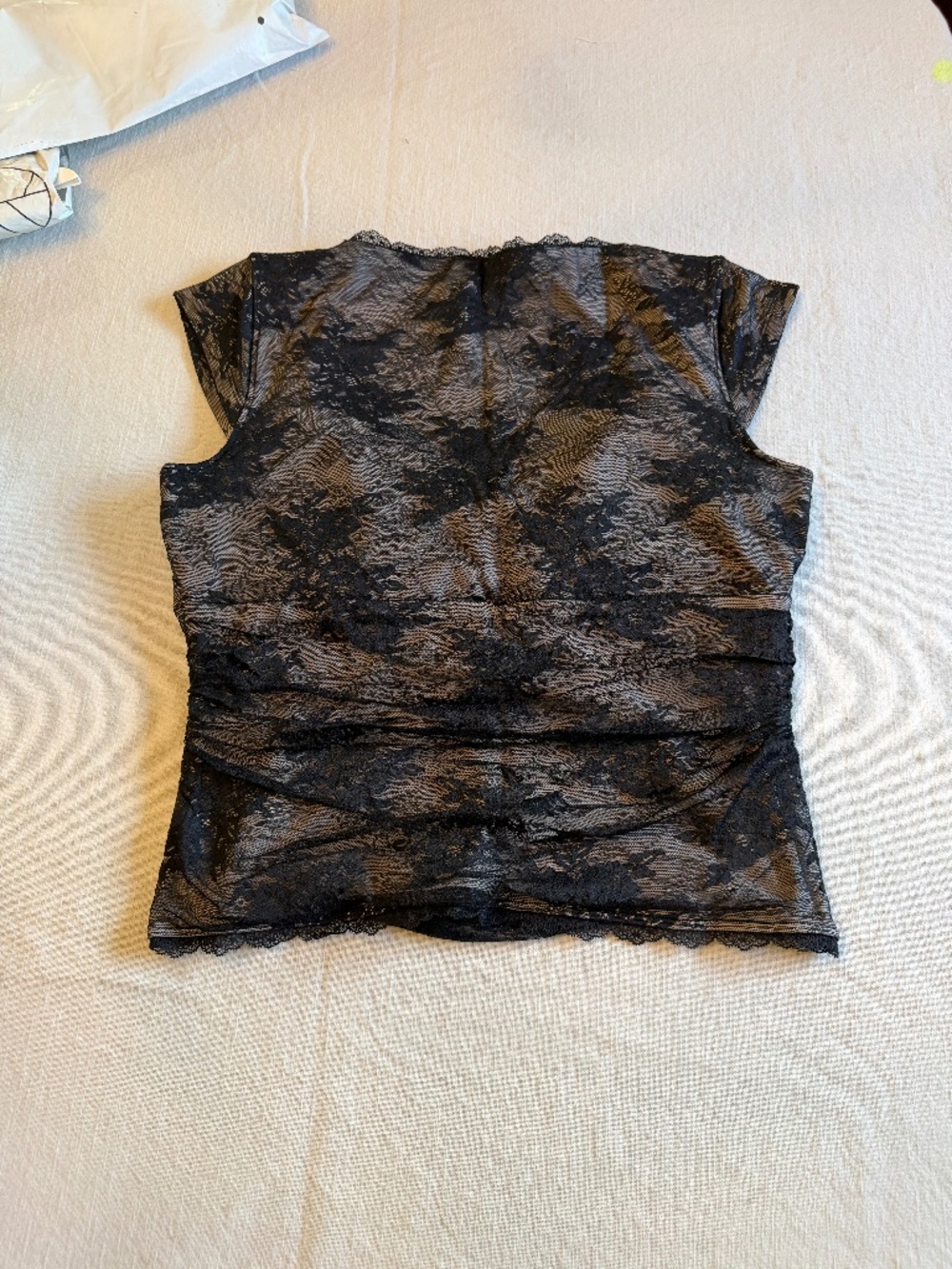 Abercrombie & Fitch Black Lace Overlay Tank Top